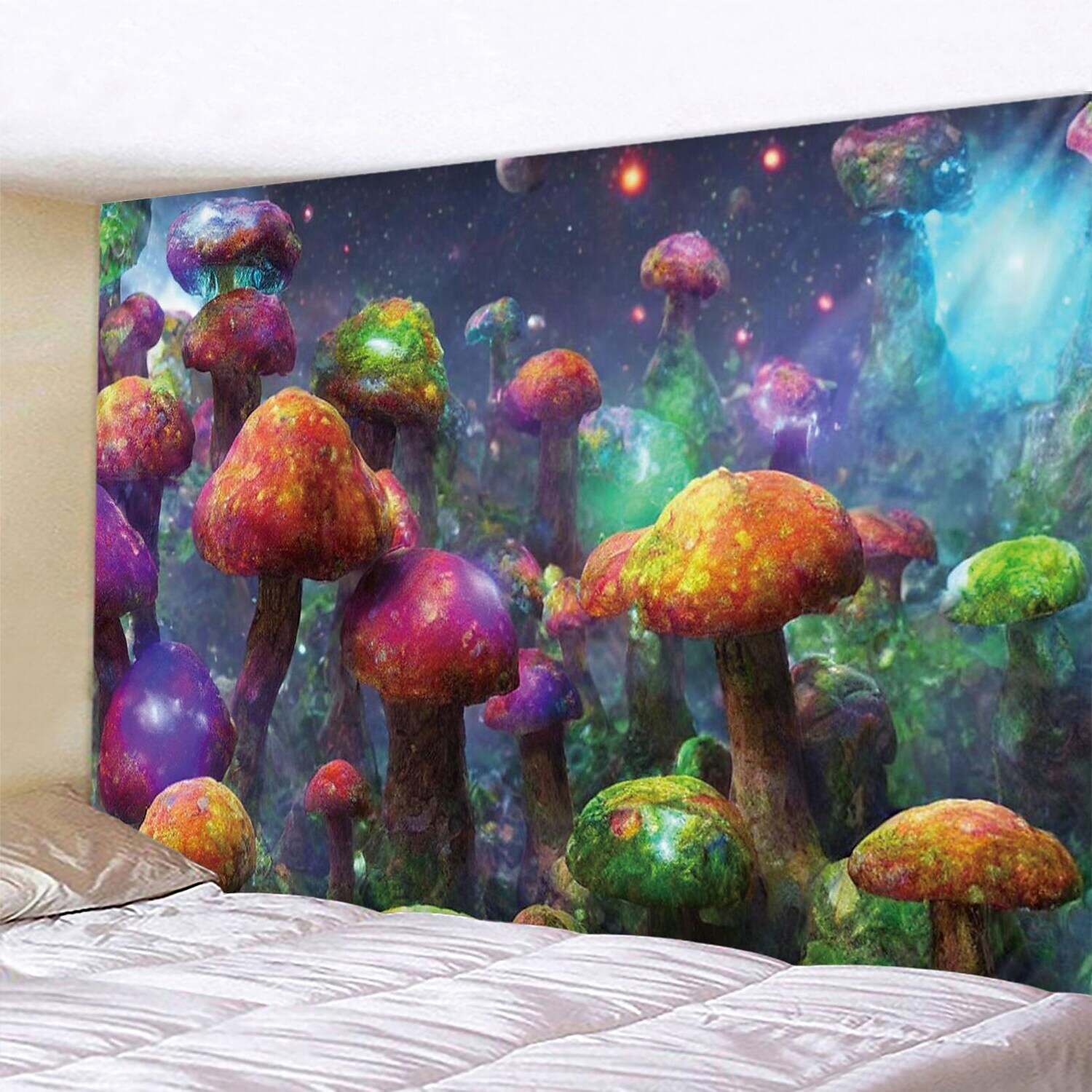 Trippy Mushroom Wall Tapestry Art Decor