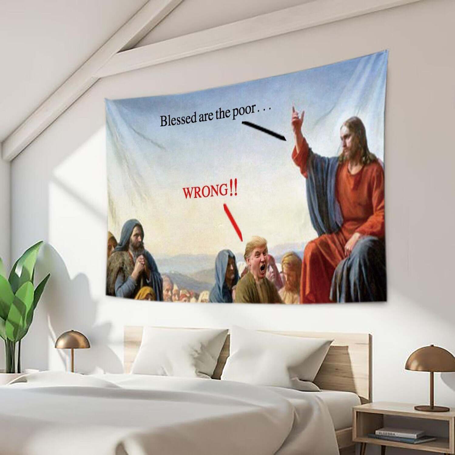 Funny Large Wall Tapestry Jesus Art Decor