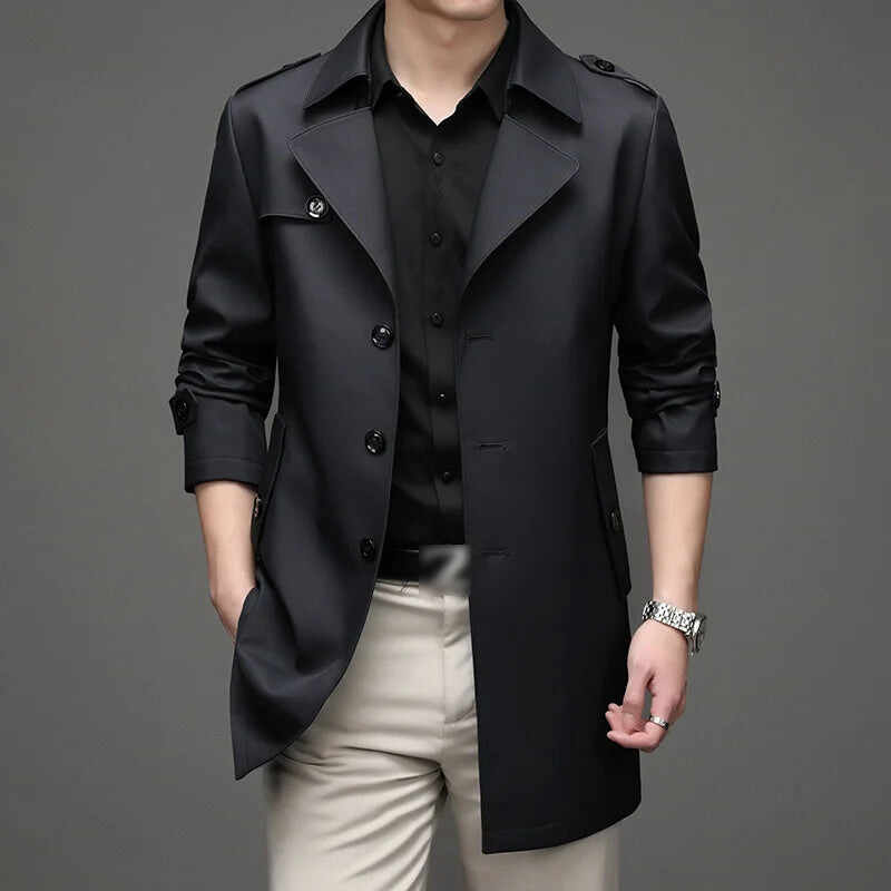 Hot Sale  50% OFFMid-length Business Style Trench Coat