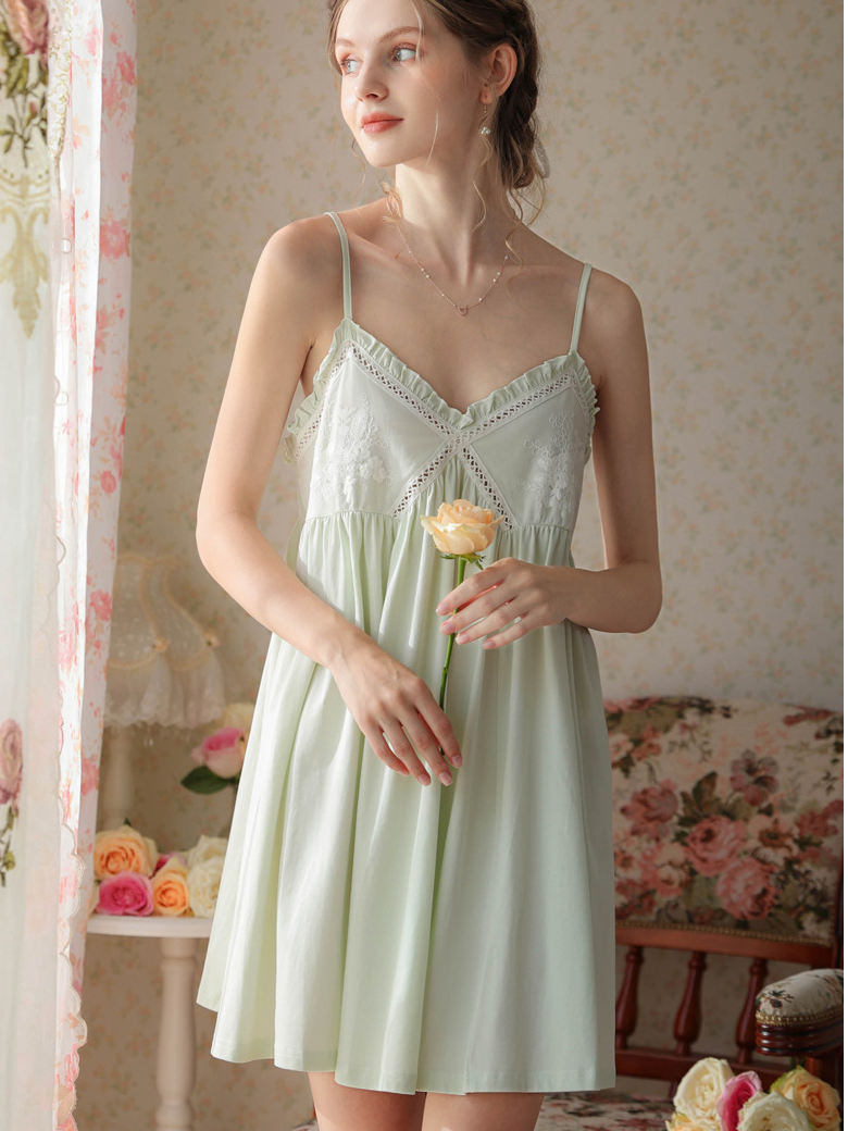 Cotton Simple V Neck Nightdress