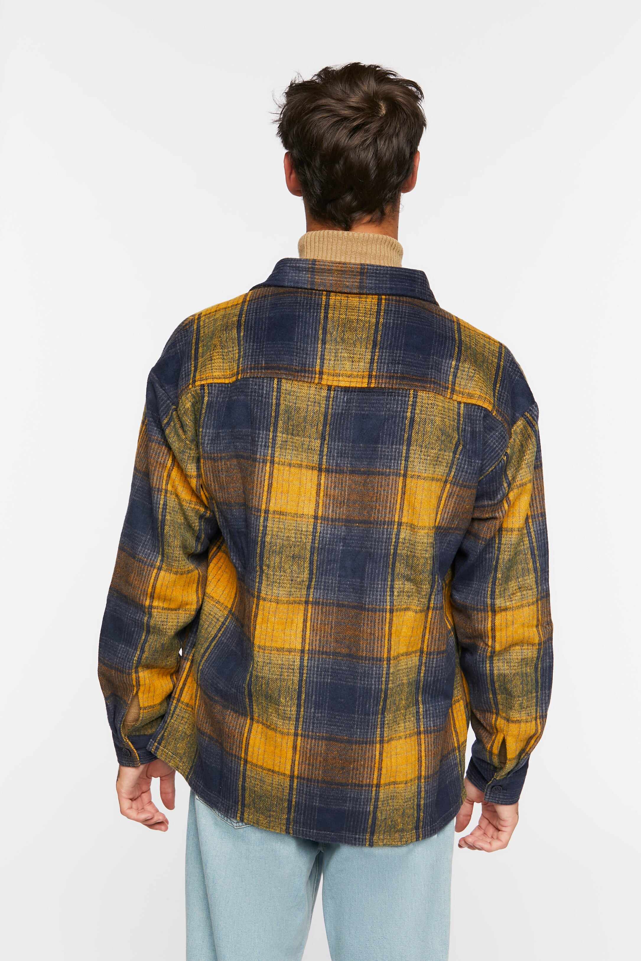 Men Apparel | Plaid Long-Sleeve Shirt Dark Blue Forever21 - LI40304