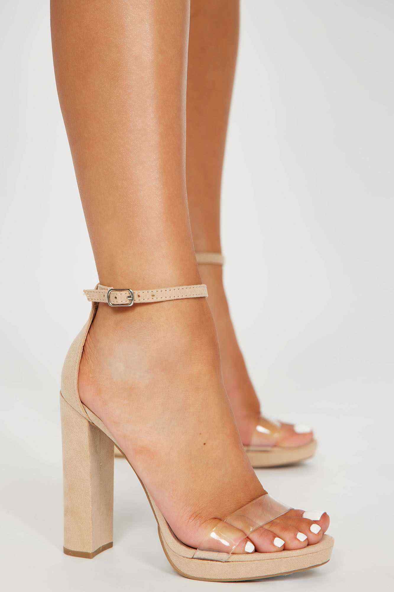 One Sided Story Heeled Sandals   Nude