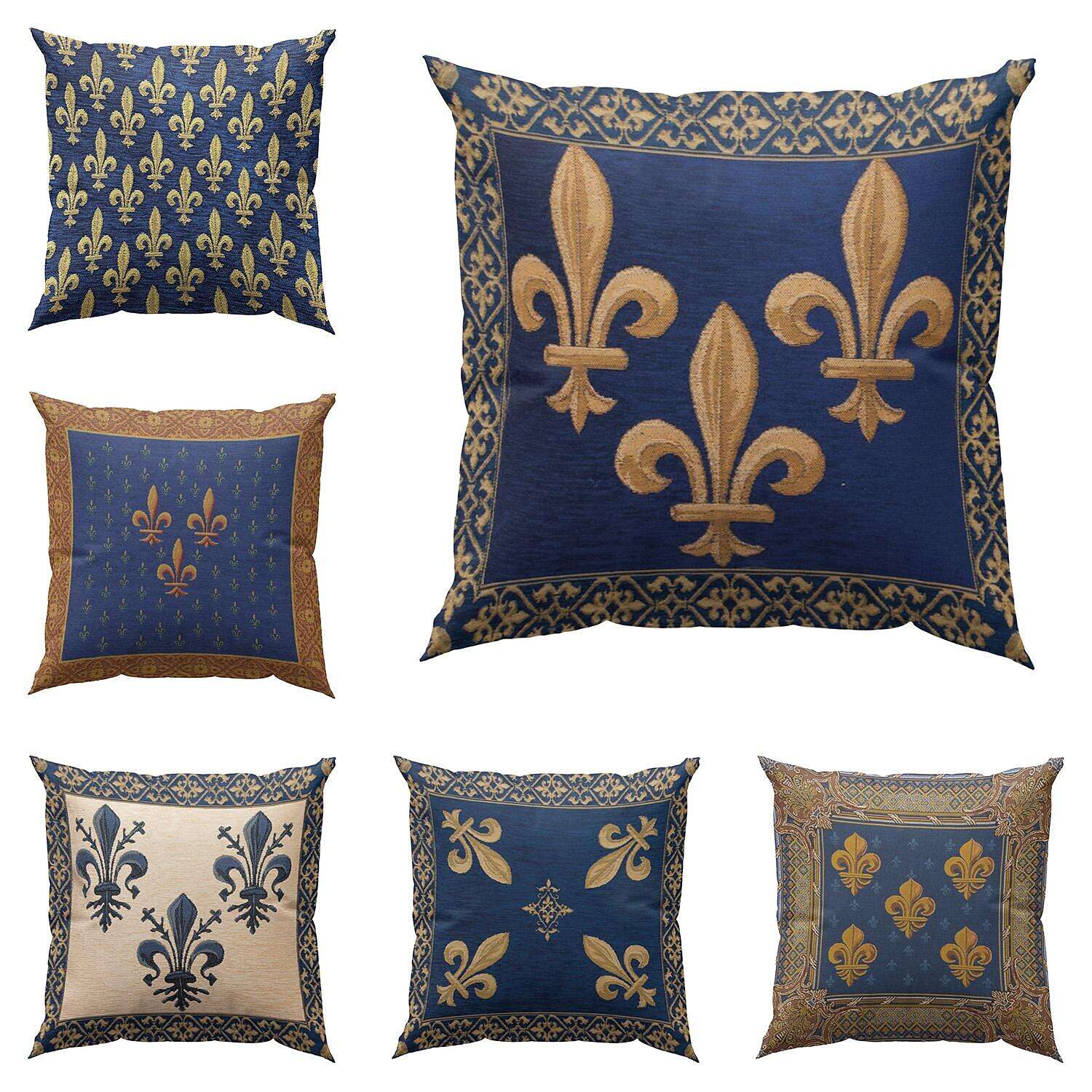 Fleur de Lis Double Side Pillow Cover 4PC Soft