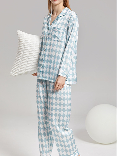 Plaid Simple Regular Sleeve Others Pajama Set