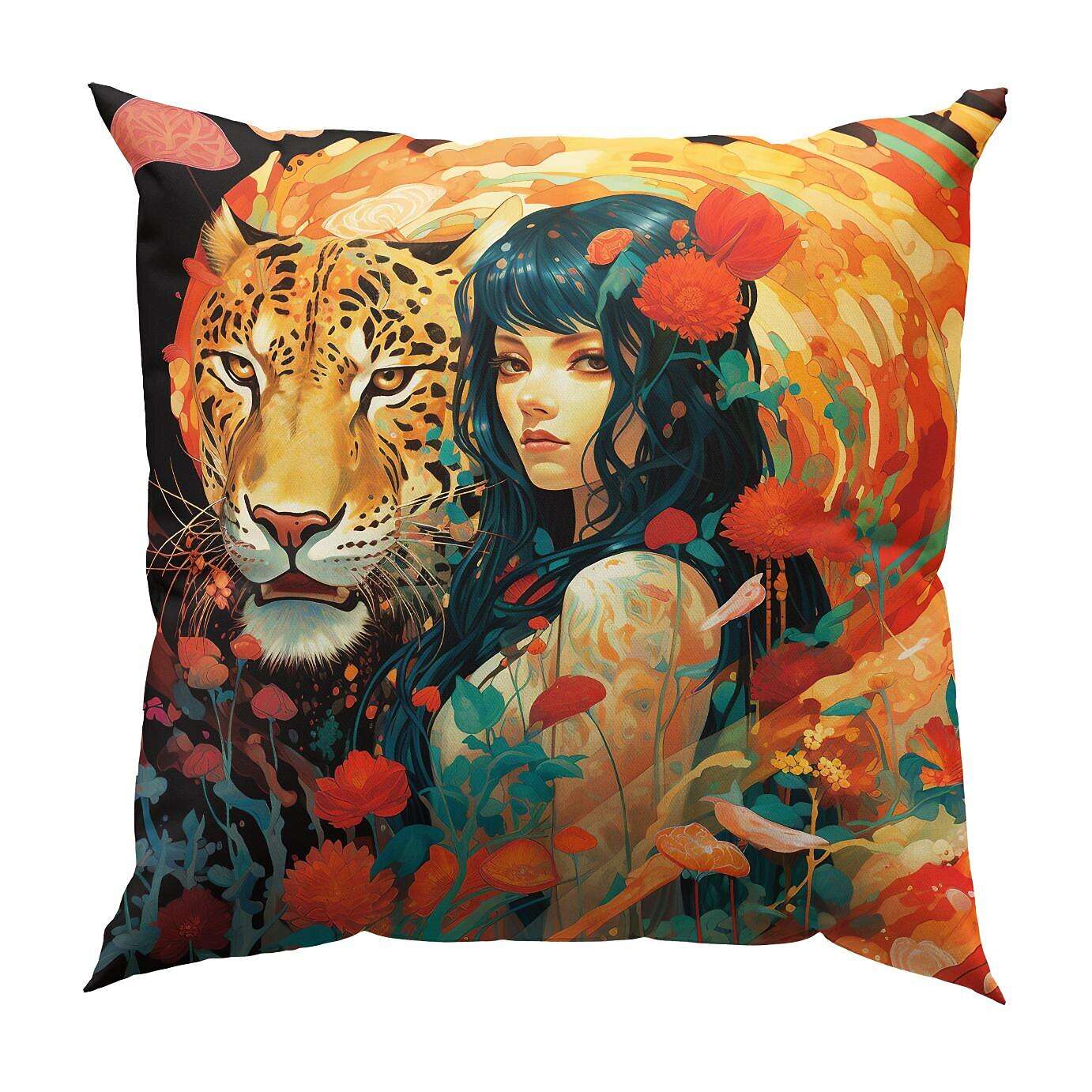 Wild Woman Tiger Pillow Cover 1PC