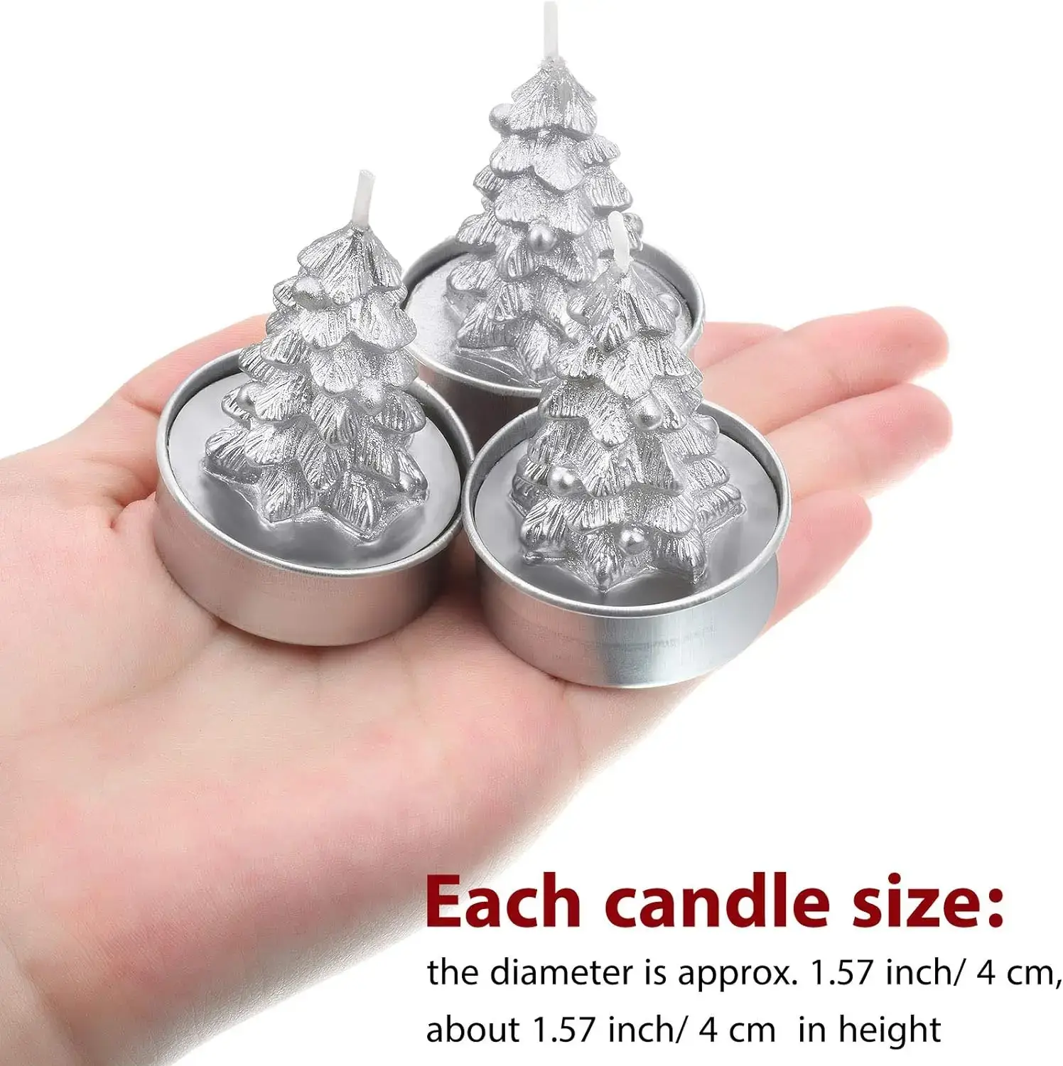 12 Pieces Christmas Tree Tealight Candles Handmade Delicate Tree Candles for Christmas Home Decoration Gifts