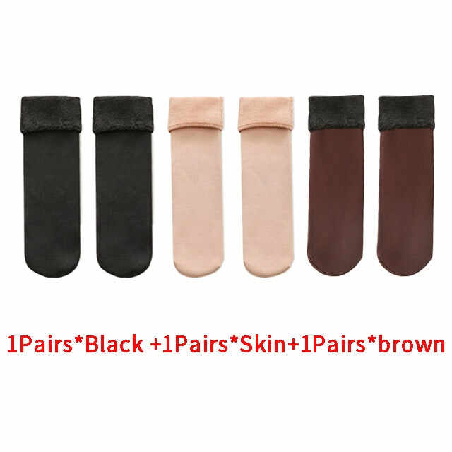 Buy 1 (2 pairs), Get 1pair  Velvet Women Winter Warm Thicken Thermal Socks (2pairs)