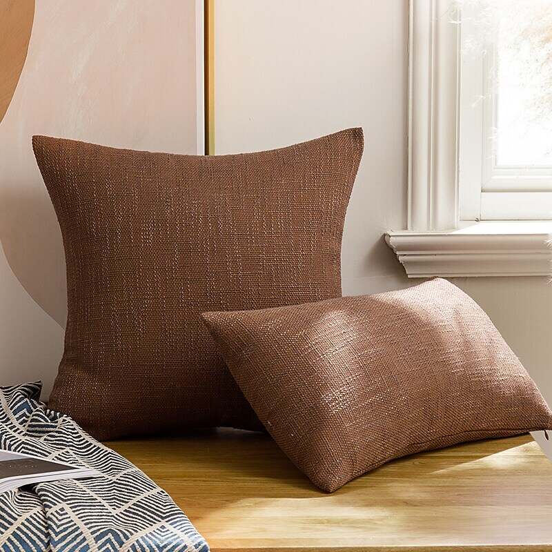 Solid Color Cotton Linen Pillowcase