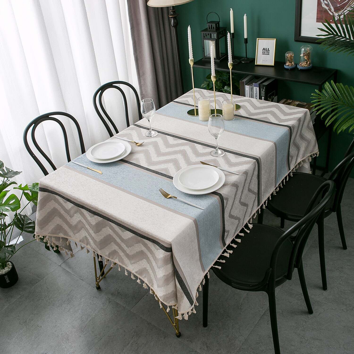 Farmhouse Style Tablecloth Cotton Linen Rectangle Table Cloths