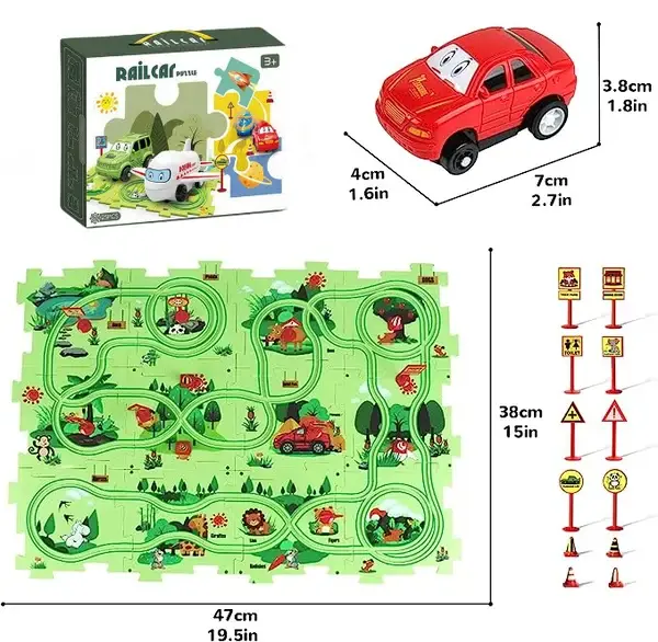 Last Day 70% OFF-🔥Children's Educational Puzzle Track Car Play Set