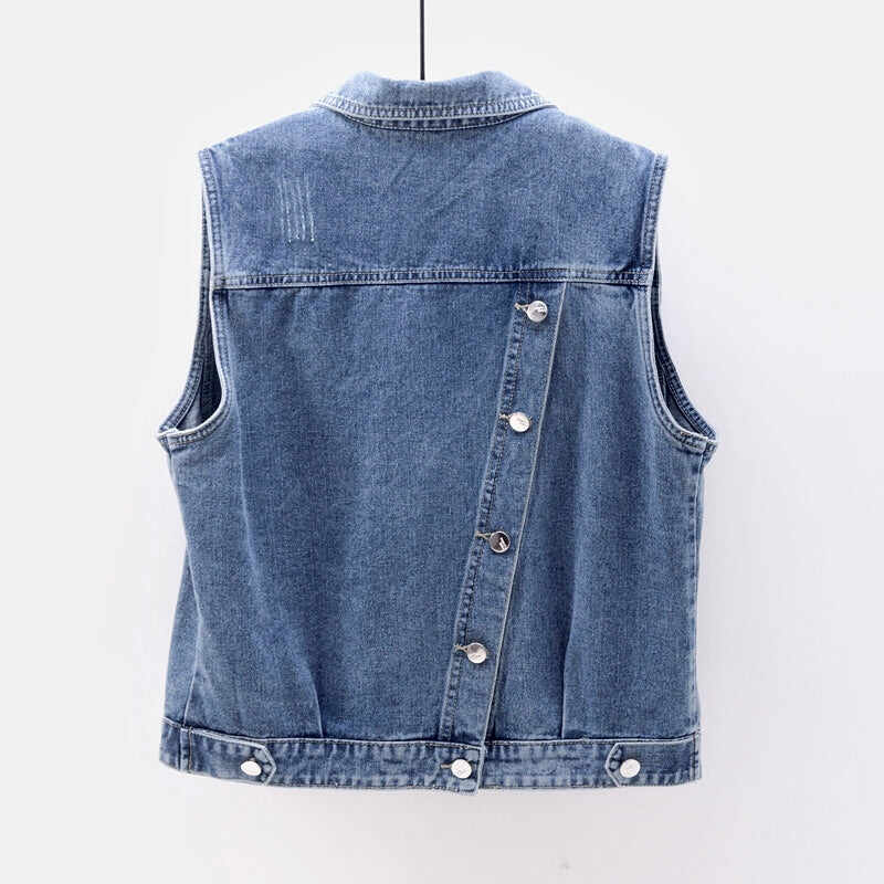 Women's denim vest