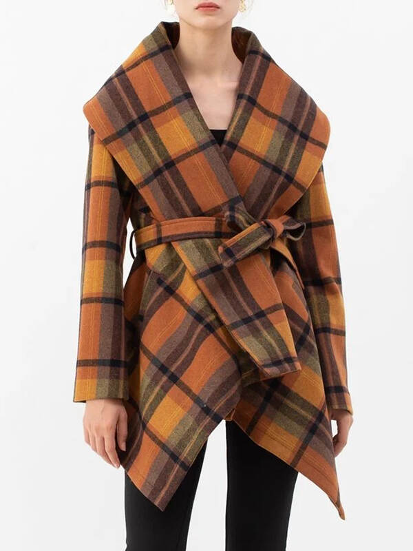 Caramel Check Pattern RABATO Jacket