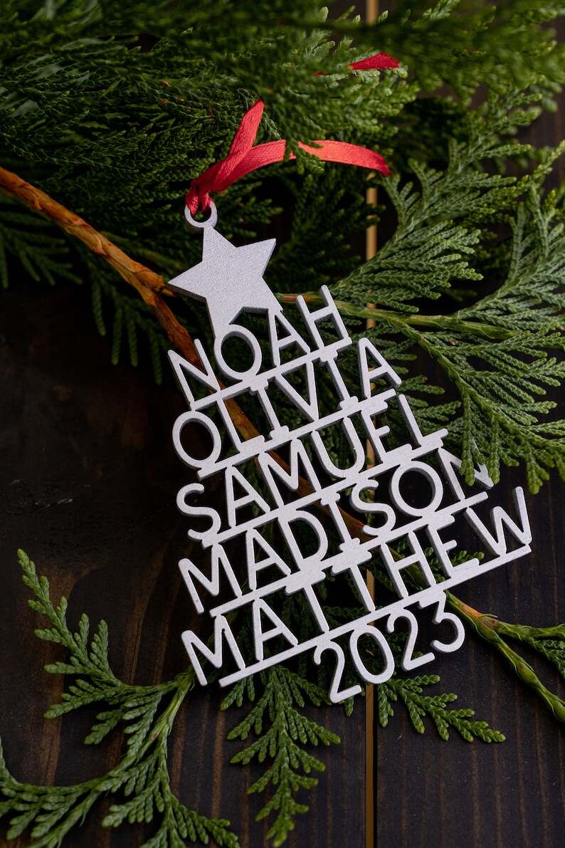 Family Christmas Ornament - Personalized Ornament With Names - Christmas Tree Ornament