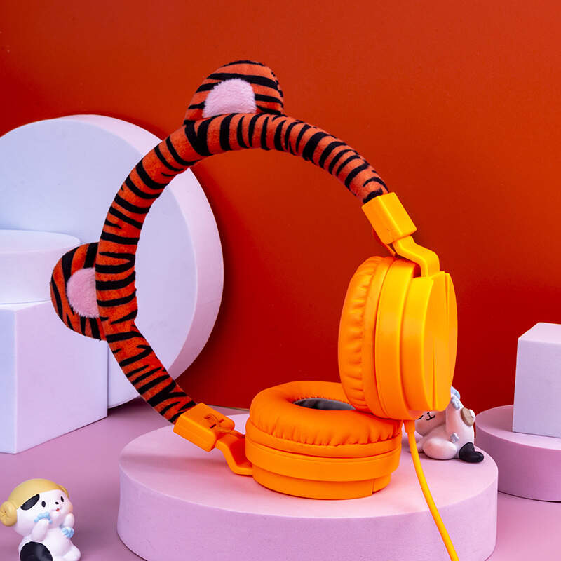 foldable cartoon over ear wired headphones for kids