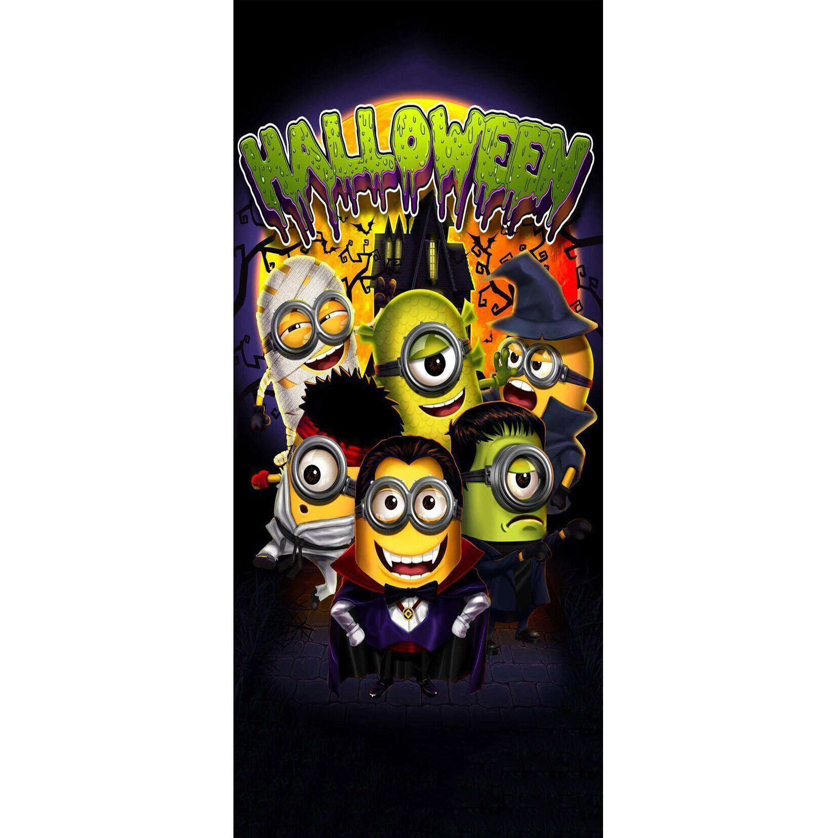 Happy Halloween Minions Door Cover