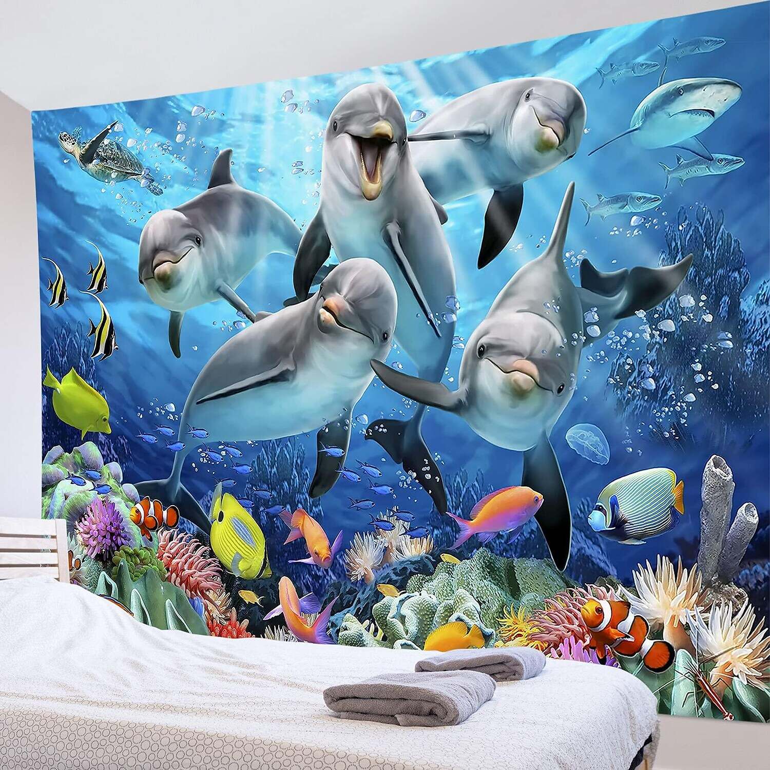 Ocean Dolphin Wall Tapestry Art Decor