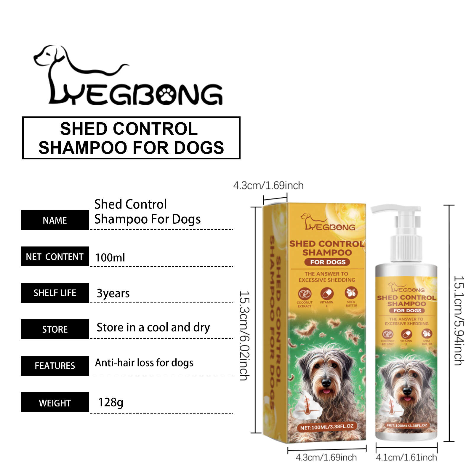 Shed Control Shampoo For Dogs