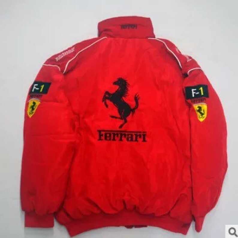 NASCAR Racer Racing Ferrari Jacket Embroidered Vintage Bomber