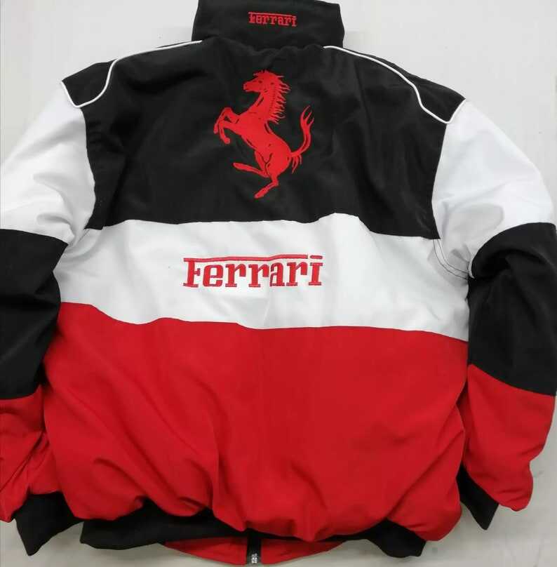 NASCAR Racer Racing Ferrari Jacket Embroidered Vintage Bomber