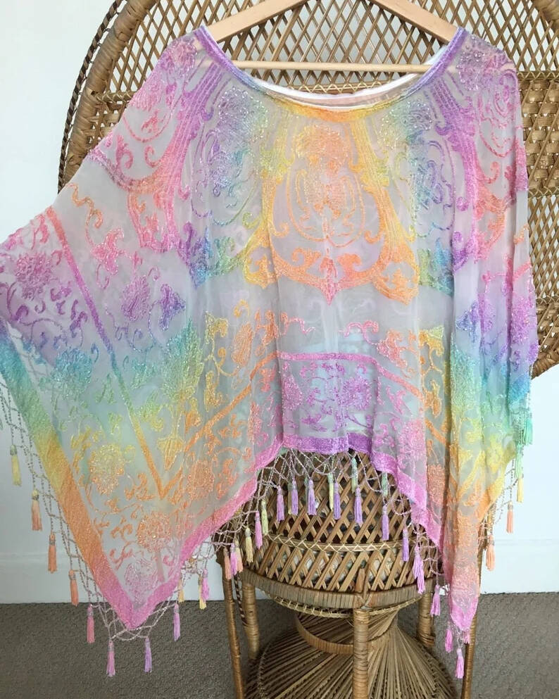 cape fringed kimono cardigan