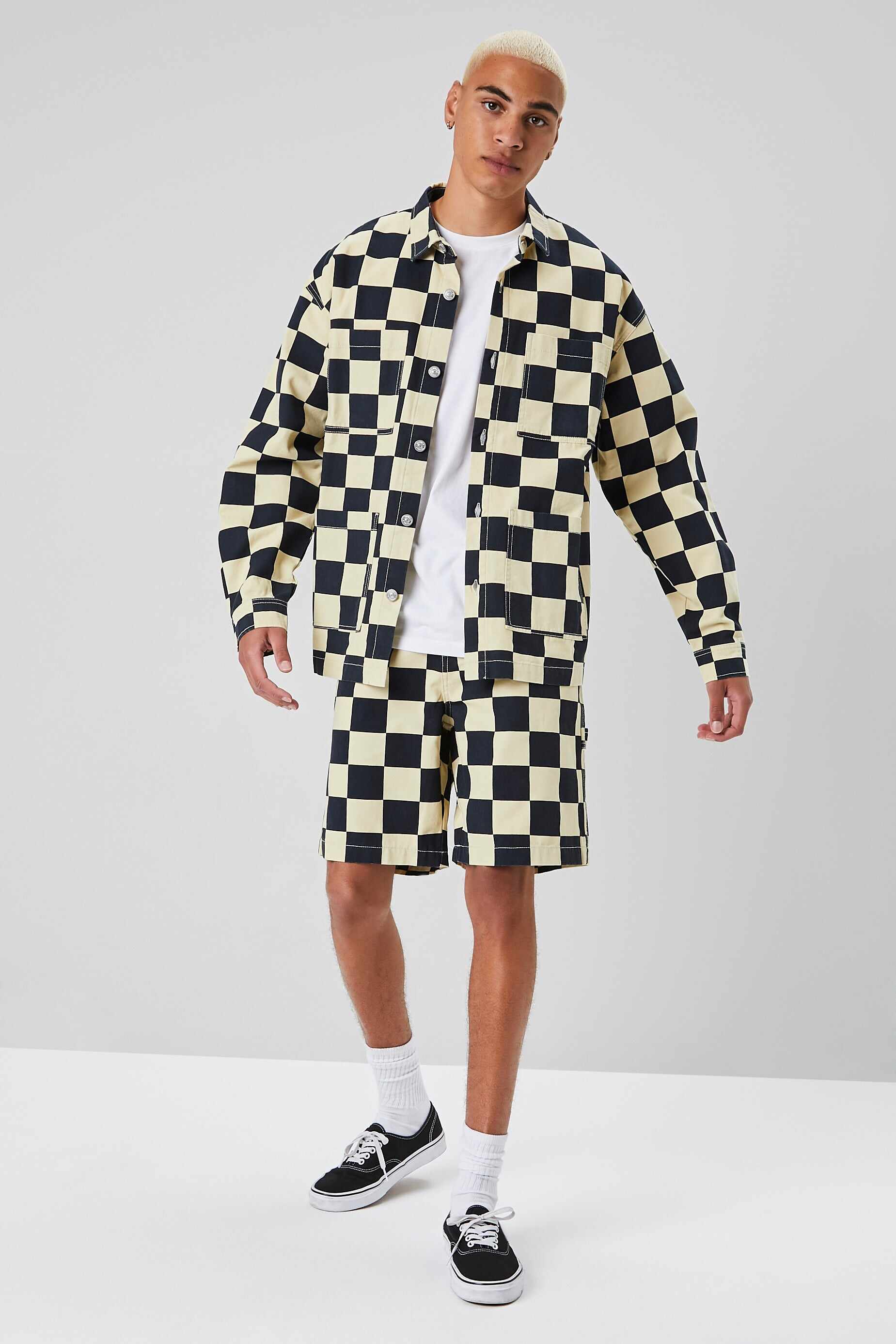Men Apparel | Checkered Button-Front Jacket Black Forever21 - IR34764