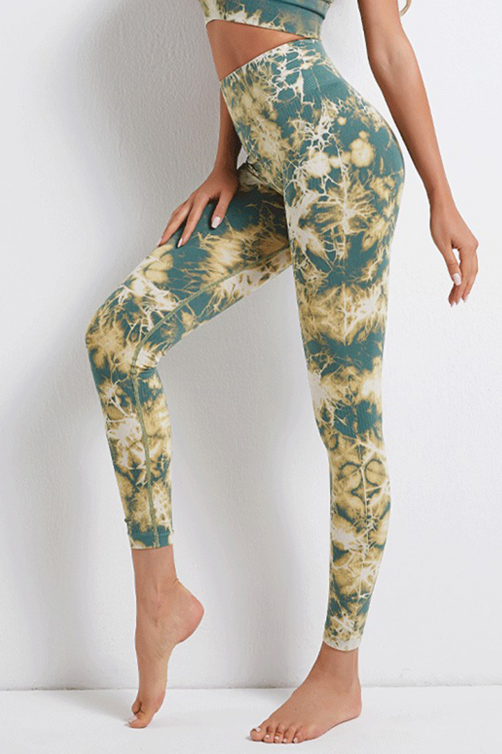 Tie Dye Elastic High Waist Sports Leggings