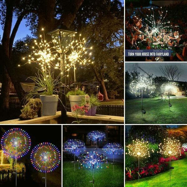 Waterproof Solar Garden Fireworks Lamp