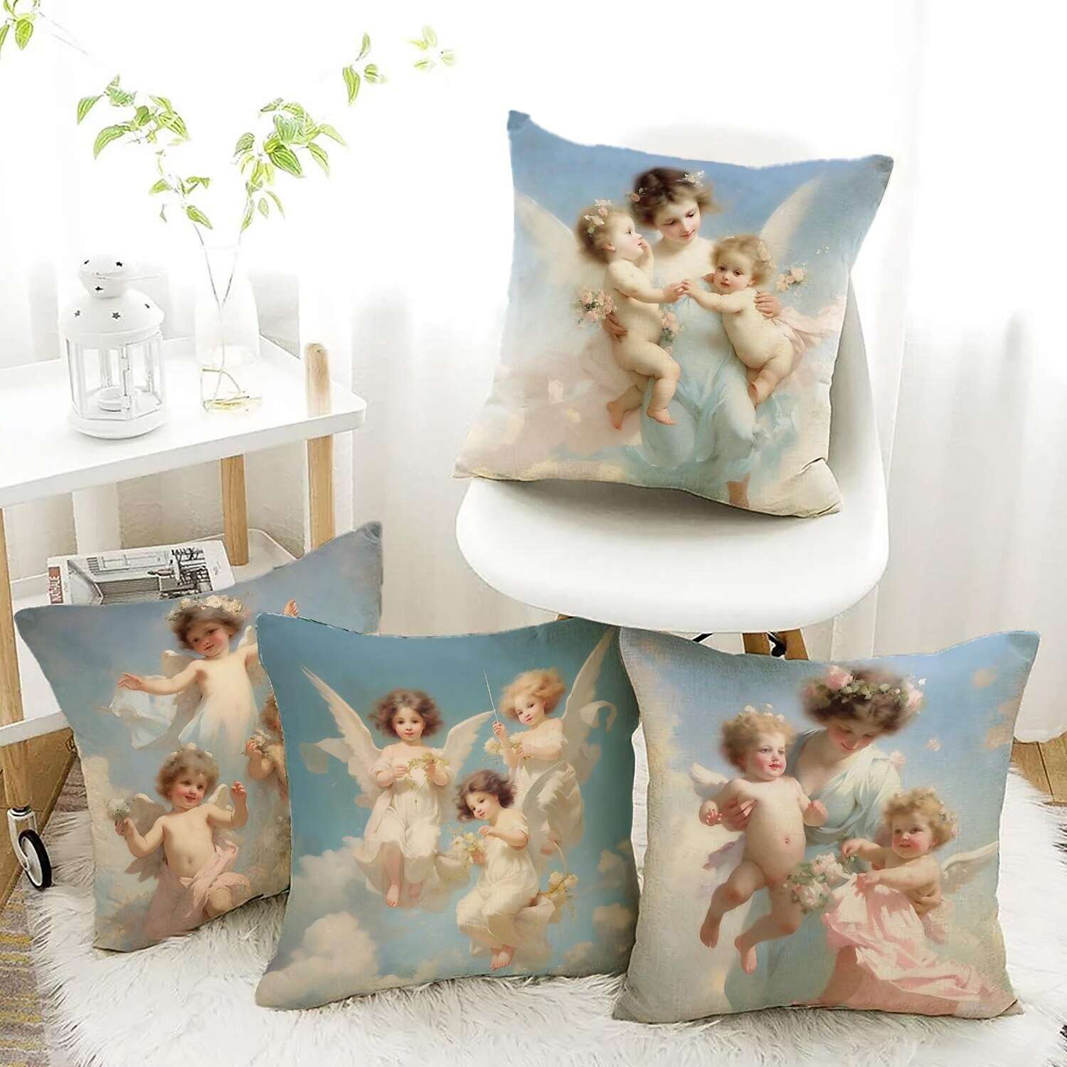 Renaissance Angels Double Side Pillow Cover 4PC