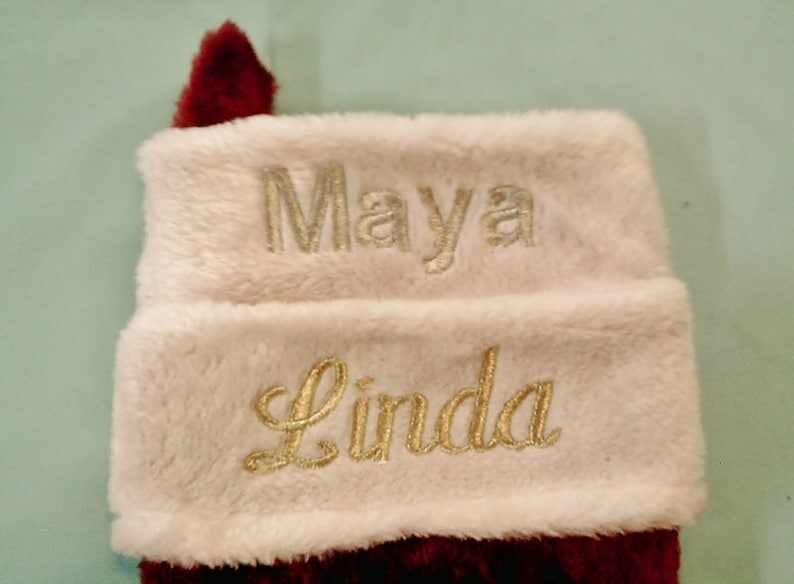 1 Day Processing ,Old Fashion Monogrammed Plush Red & White Christmas Stockings, Personalized  Embroidered  Christmas Stockings Embroidered