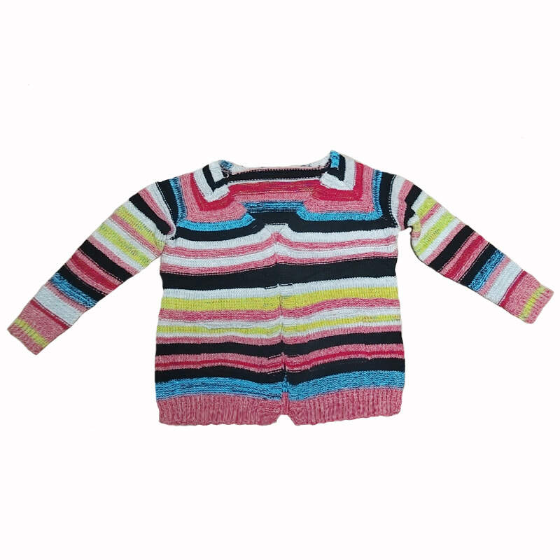 Knitted Women's Rainbow Stripe Sweater Jacket