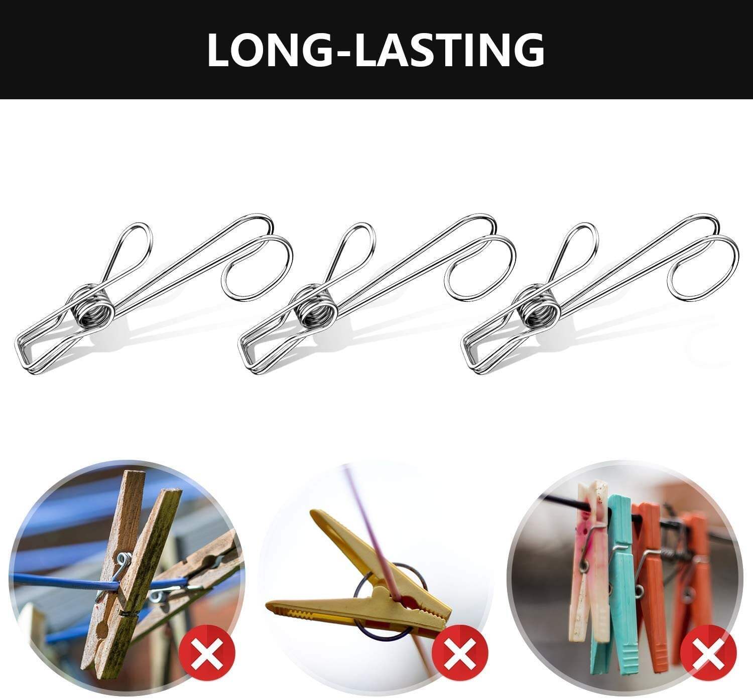 Early Summer Hot Sale 48% OFF - 304 Stainless Steel Metal Long Tail Clip(5 pcs/set)BUY 3 GET 1 FREE NOW