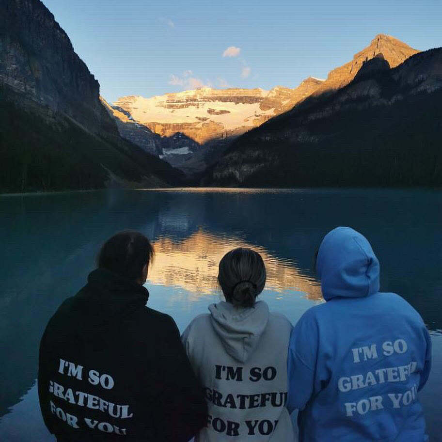 I'm So Grateful For You Print Hoodie