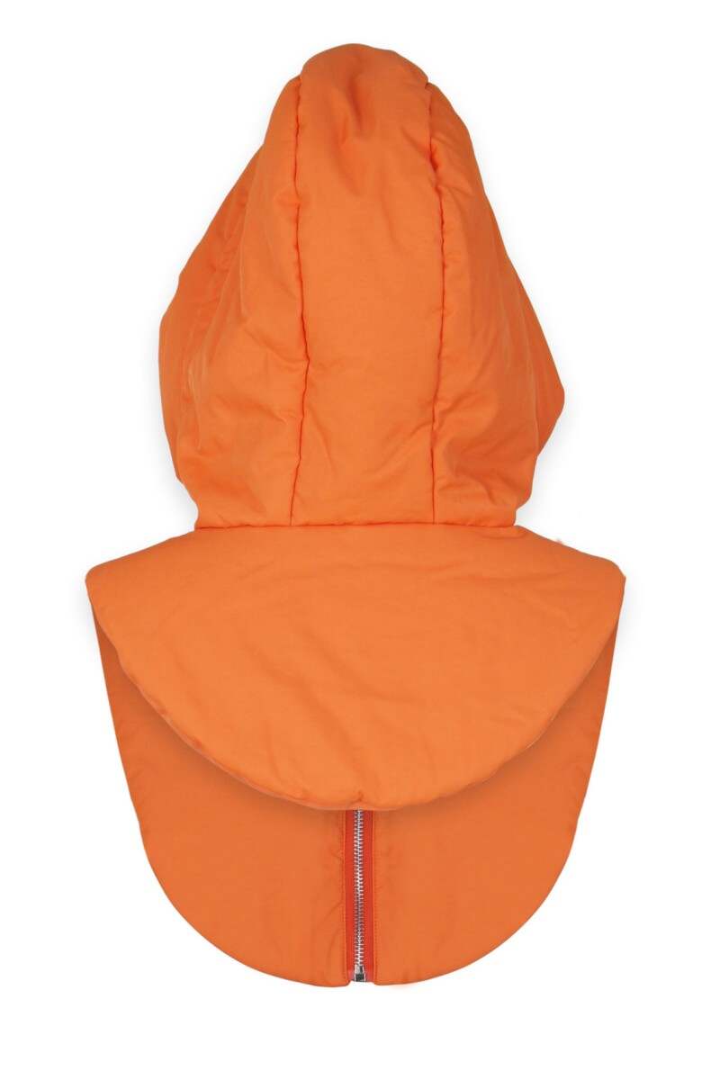 Orange Casual Solid Patchwork Zipper Hooded Collar Outerwear