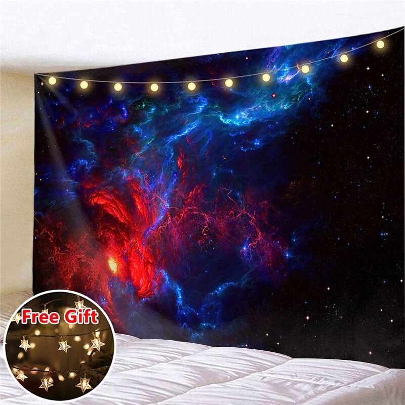 Landscape LED Lights Wall Tapestry Art Decor Galaxy Universe Print