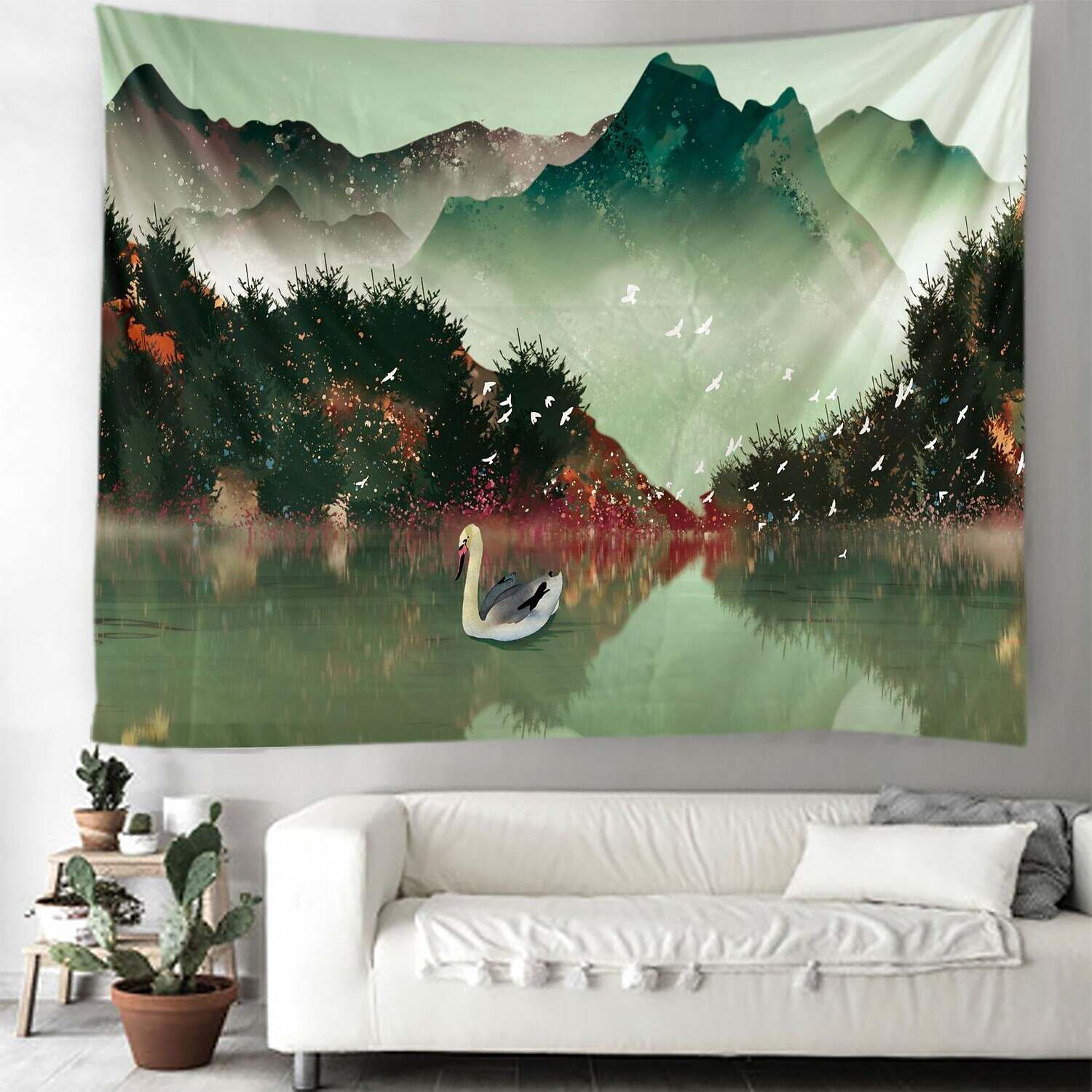 Painting Style Large Wall Tapestry Landscape Art Decor