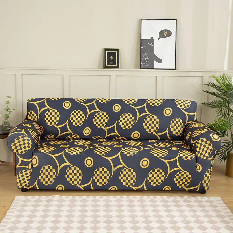 Stretch Sofa Cover Slipcover Geometric Pattern