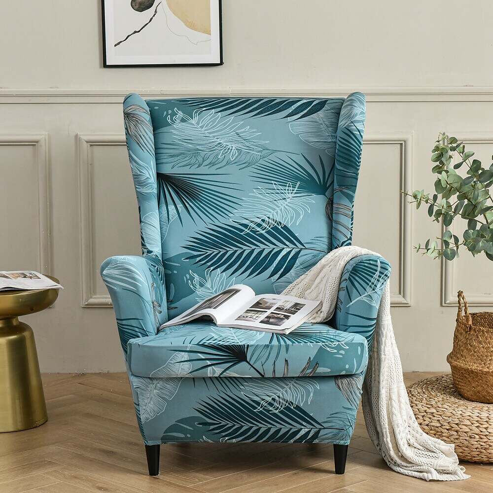 Stretch Wingback Chair Cover IKEA STRANDMON with Seat Cushion Cover