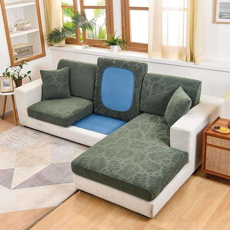 Sofa Seat Cushion Cover Jacquard Chair Cover Stretch Washable