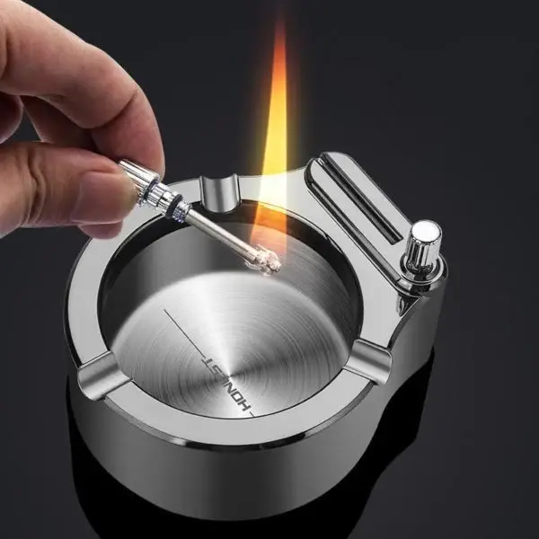 💥Retro Metal Ashtray Ten Thousand Match Lighter🔥