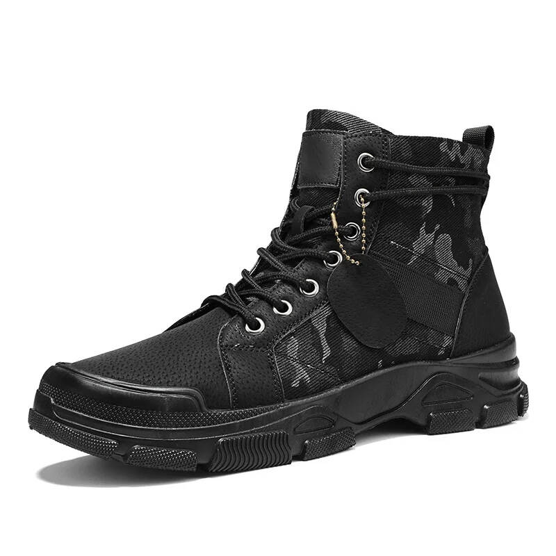 Men's Lace-Up High-Top Combat Boots