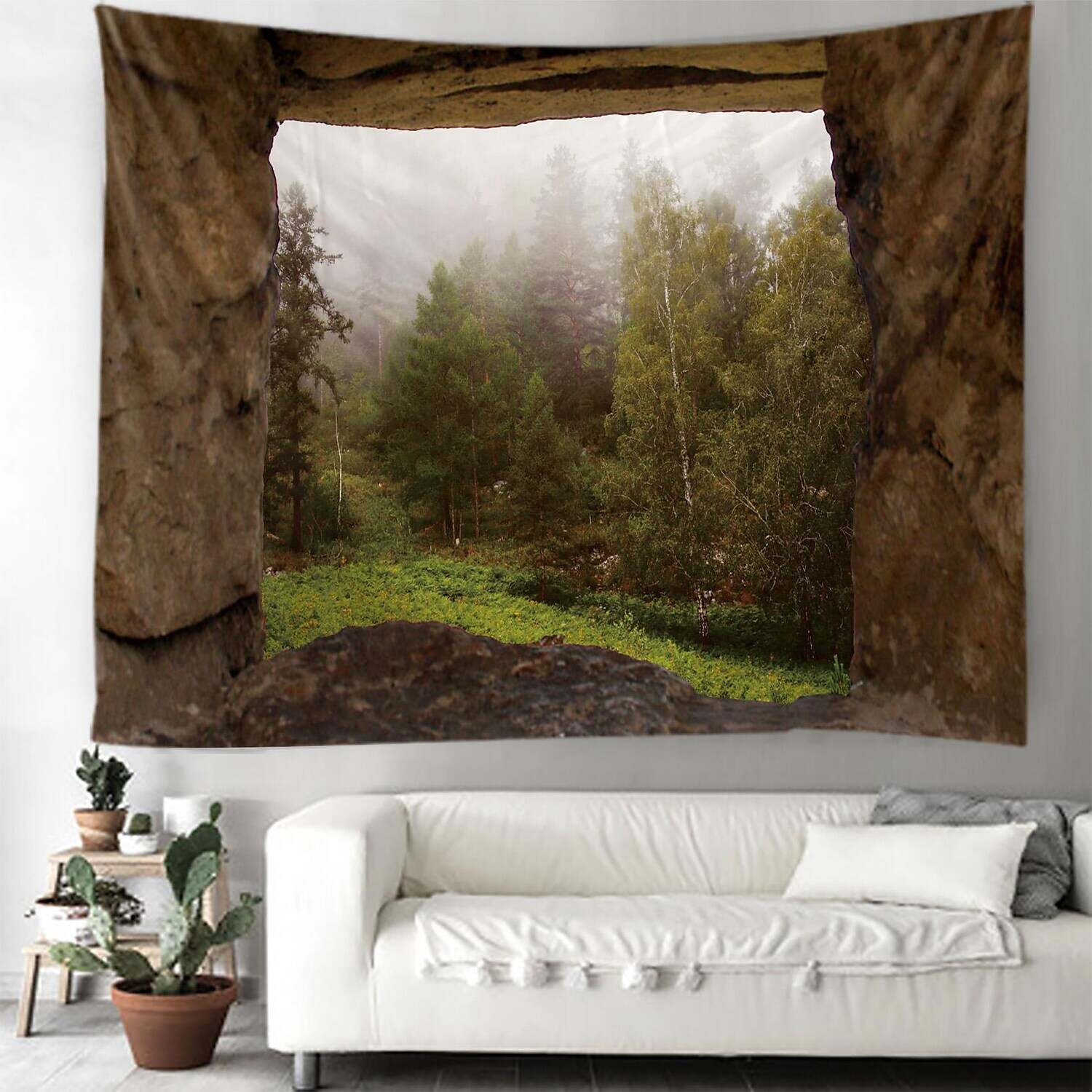 Natural Large Wall Tapestry Cave Art Decor