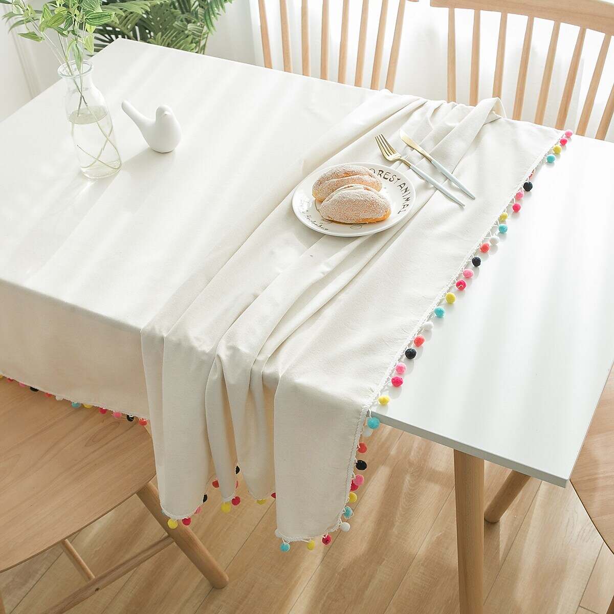 Farmhouse Style Tablecloth Cotton Linen Rectangle Table Cloths