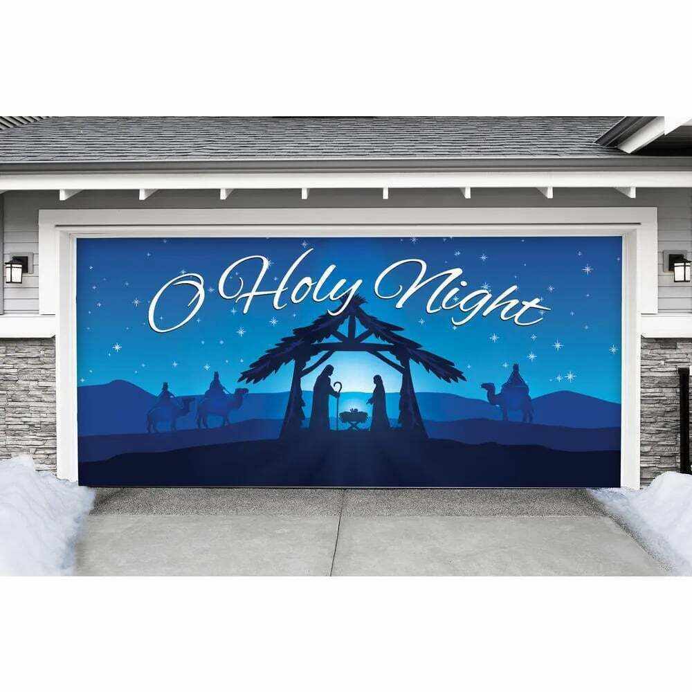 7 ft. x 16 ft. Nativity Scene O' Holy Night-Christmas Garage Door