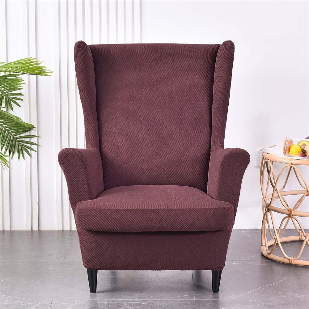 Stretch Wingback Chair Cover IKEA STRANDMON with Seat Cushion Cover