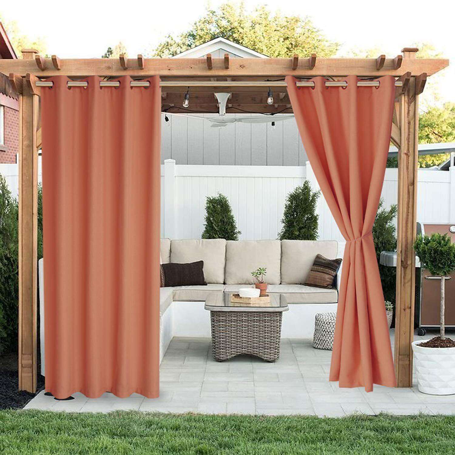 Waterproof Outdoor Curtain Privacy, Sliding Patio Sheer Curtain