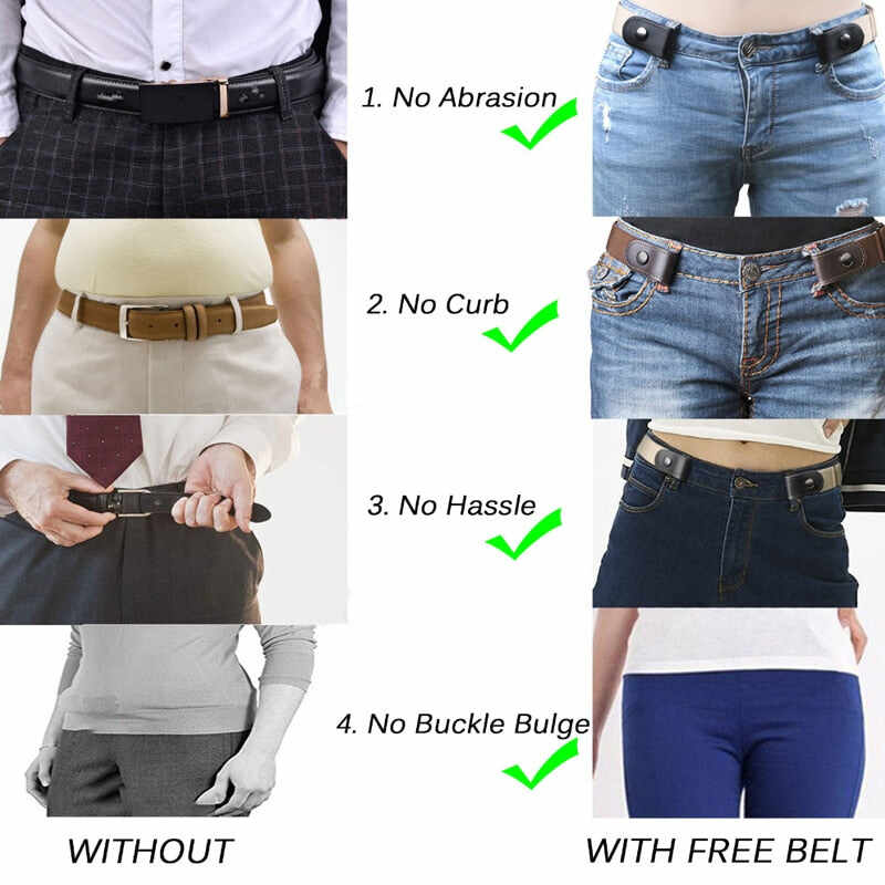 Free Buckle Women Stretchy Belt