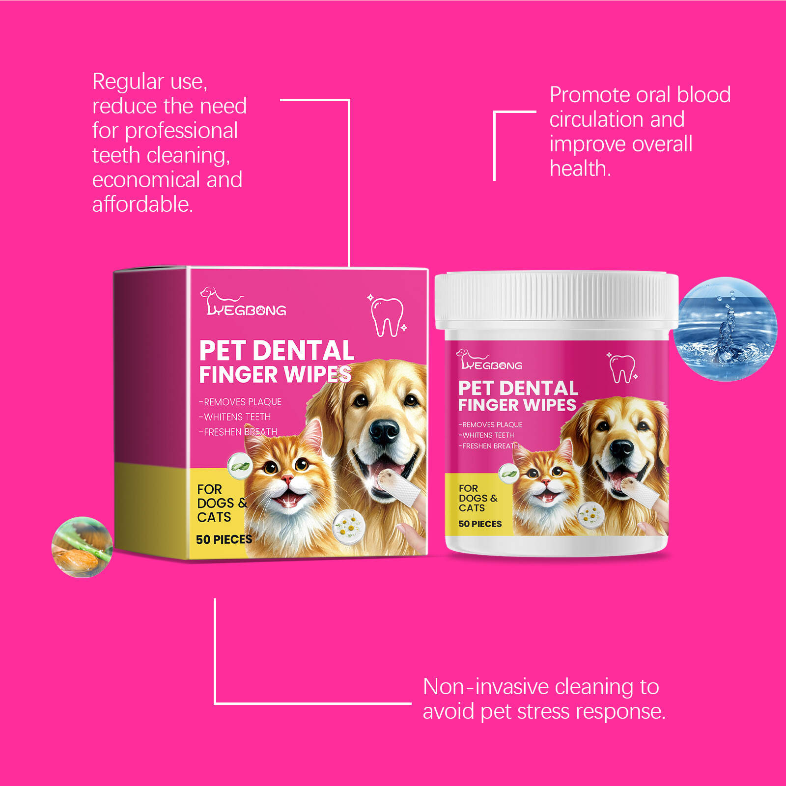 Pet Dental Finger Wipes