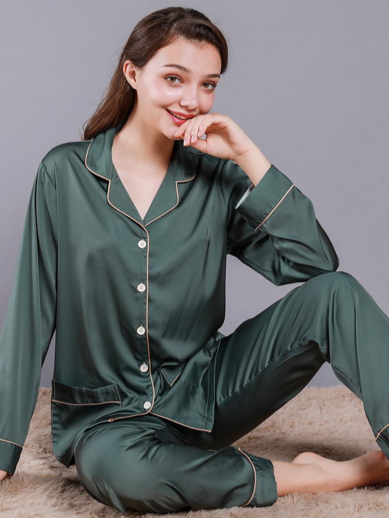 Regular Sleeve Others Simple Regular Fit Plain Matching Couple Pajama Set