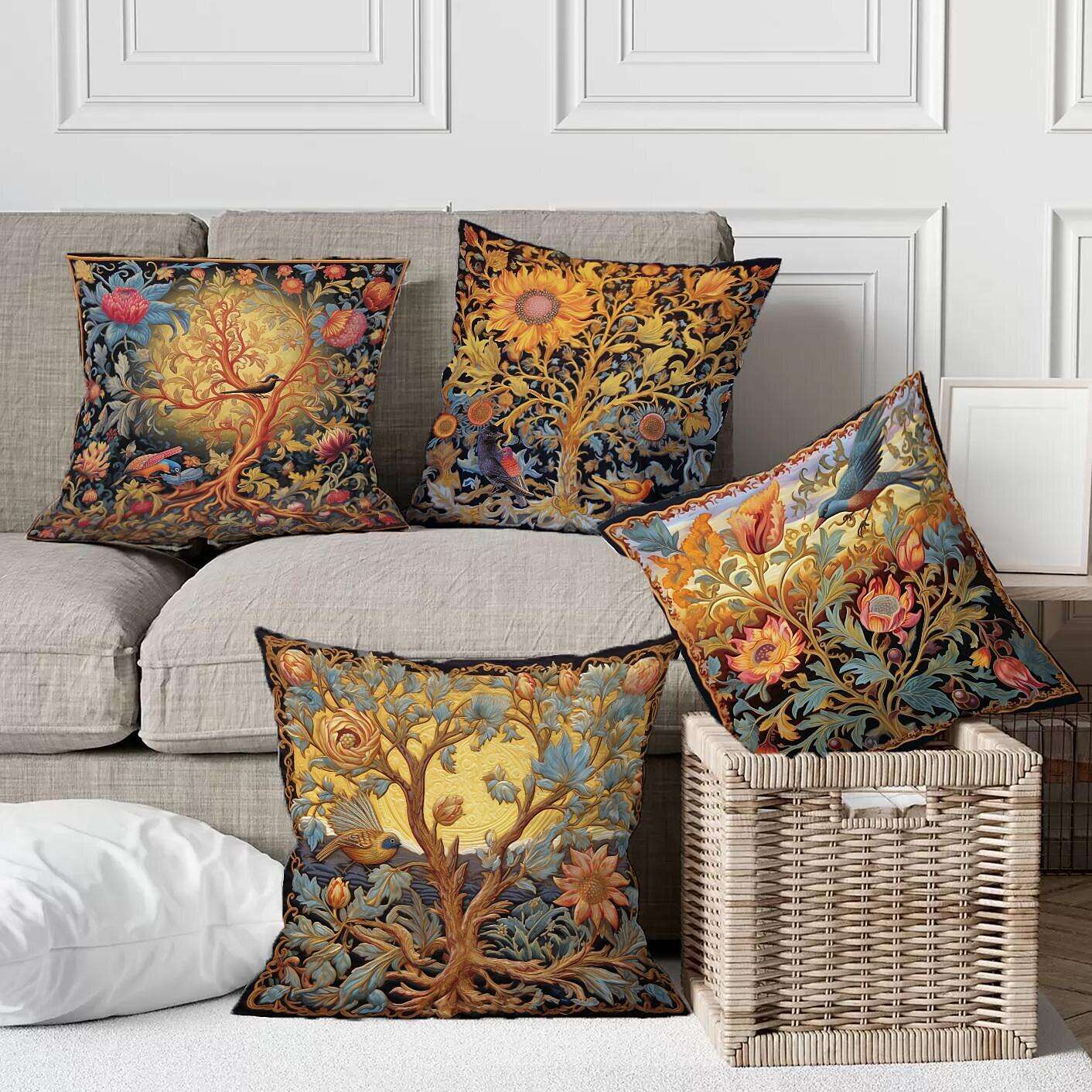 Tree of Life Double Side Pillow Cover 4PC Soft