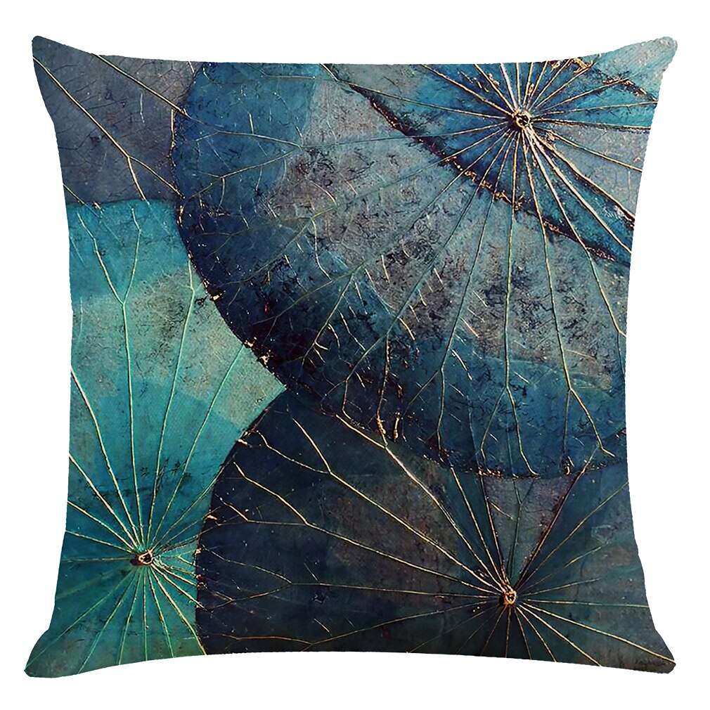 Blue Feather Double Side Cushion Cover 4PC Soft Decorative Square Throw Pillow Cover Cushion Case Pillowcase for Bedroom Livingroom Superior Quality Machine Washable Indoor Cushion for Sofa Couch Bed Chair